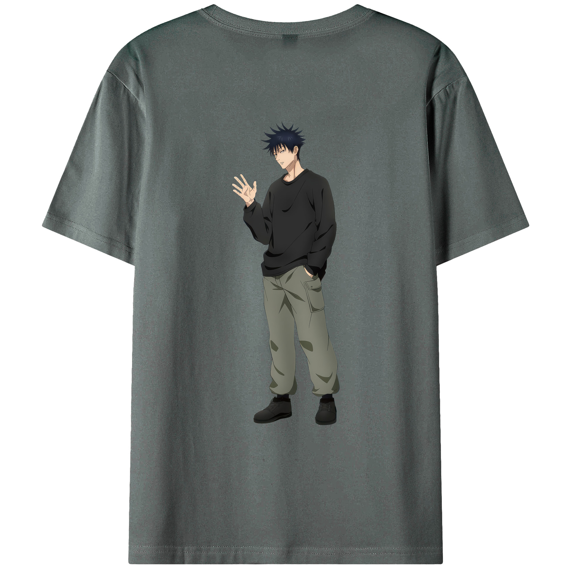 （画像用） 呪術廻戦 Jujutsu Kaisen 綿100％ メンズ半袖Tシャツ（バックプリント） 通気性